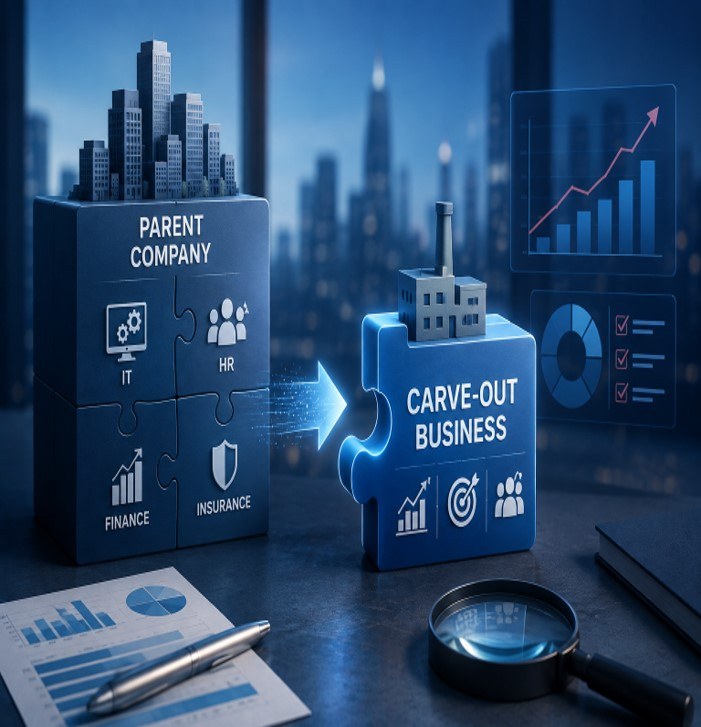 Carve-out business separation and financial analysis in a divestiture