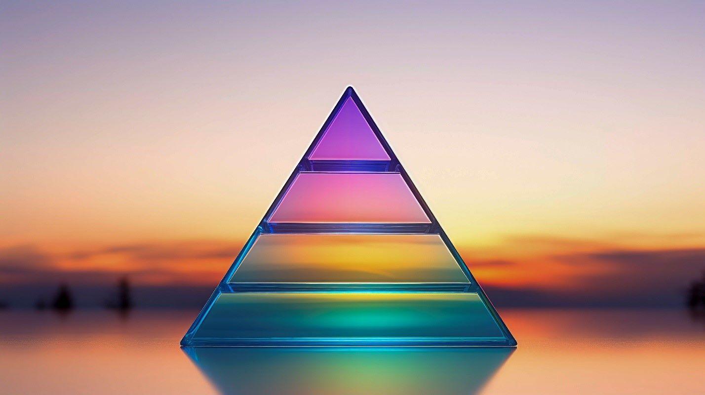Layered glass pyramid symbolizing tiered levels of the fair value hierarchy framework.