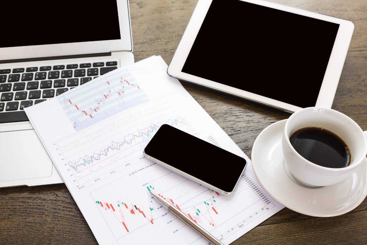 Complex securities valuation analysis with financial charts, market data, and investment metrics