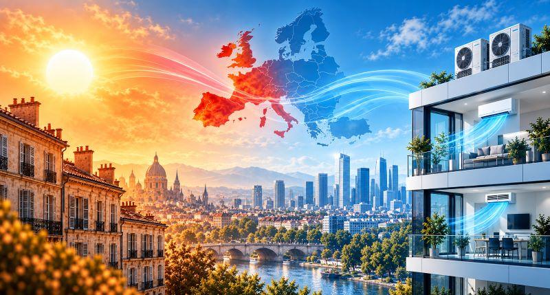Europe heatwave driving air conditioning demand across urban buildings