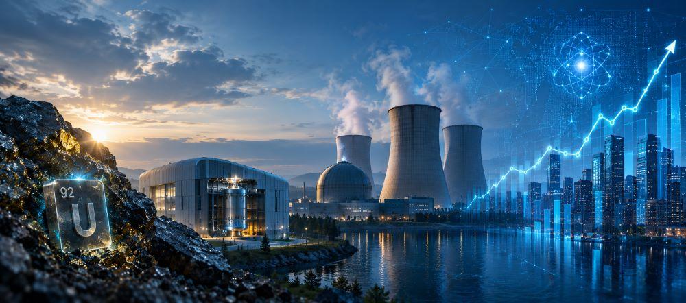 Uranium supply and nuclear energy infrastructure with market growth chart